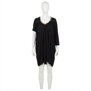 chinese dress ladies 2005 Alexander McQueen Black Silk Jersey Dress w Low Lace Back main image 1